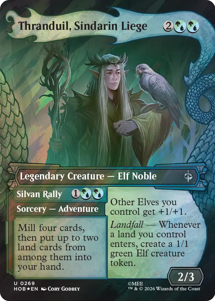 Thranduil, Sindarin Liege (Showcase) (Surge Foil) [The Hobbit] | Cards and Coasters CA