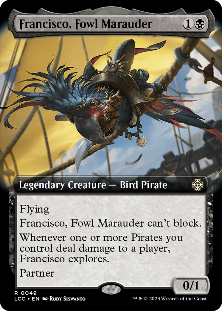 Francisco, Fowl Marauder (Extended Art) [The Lost Caverns of Ixalan Commander] | Cards and Coasters CA