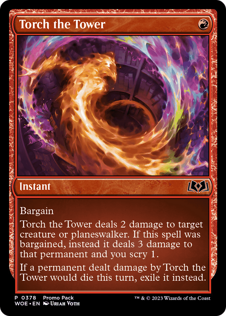 Torch the Tower (Promo Pack) [Wilds of Eldraine Promos] | Cards and Coasters CA
