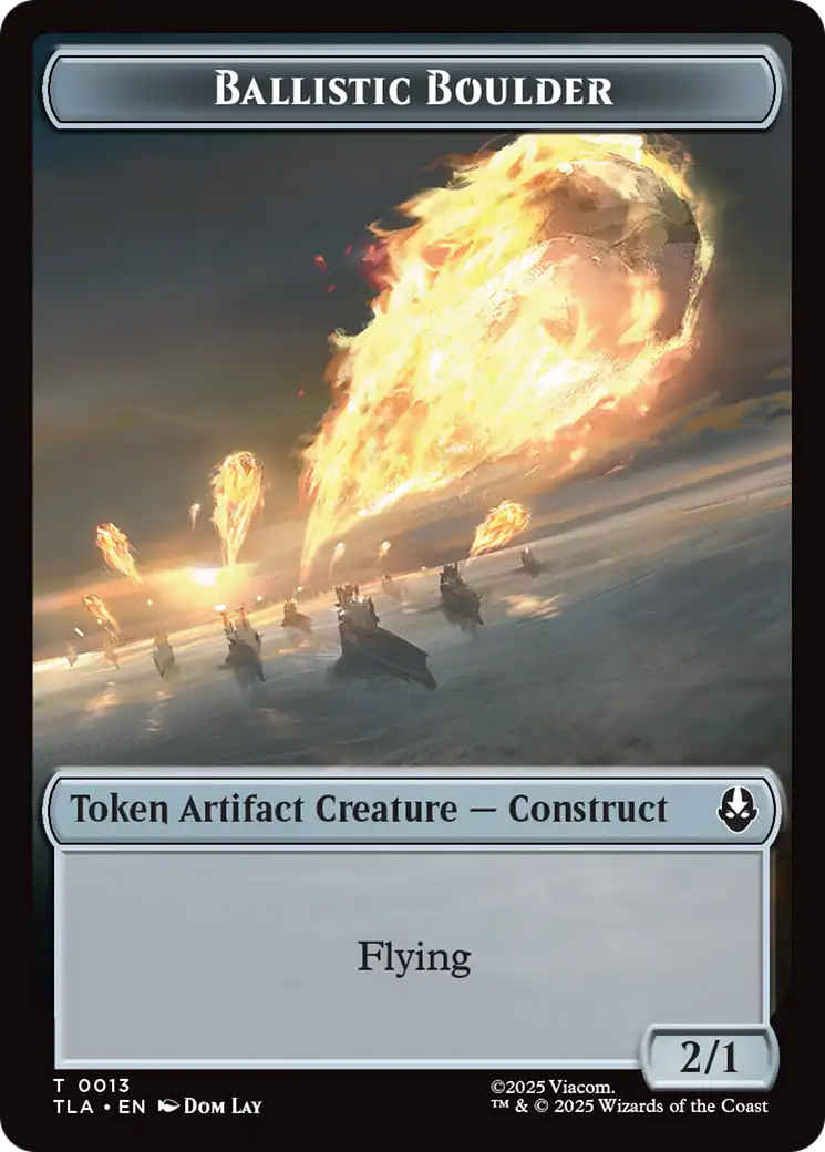 Ballistic Boulder // Food (0019) Double-Sided Token [Avatar: The Last Airbender Tokens] | Cards and Coasters CA