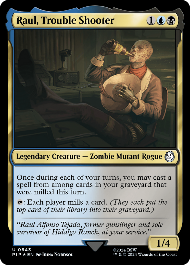 Raul, Trouble Shooter (Surge Foil) [Fallout] | Cards and Coasters CA