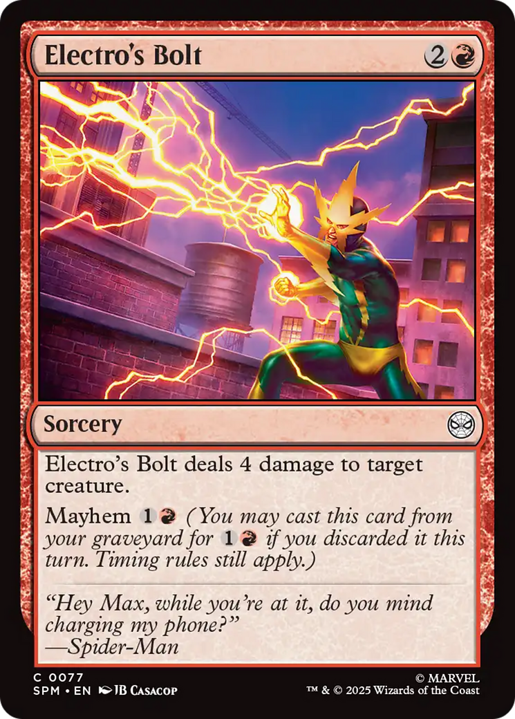 Electro's Bolt [Marvel's Spider-Man] | Cards and Coasters CA