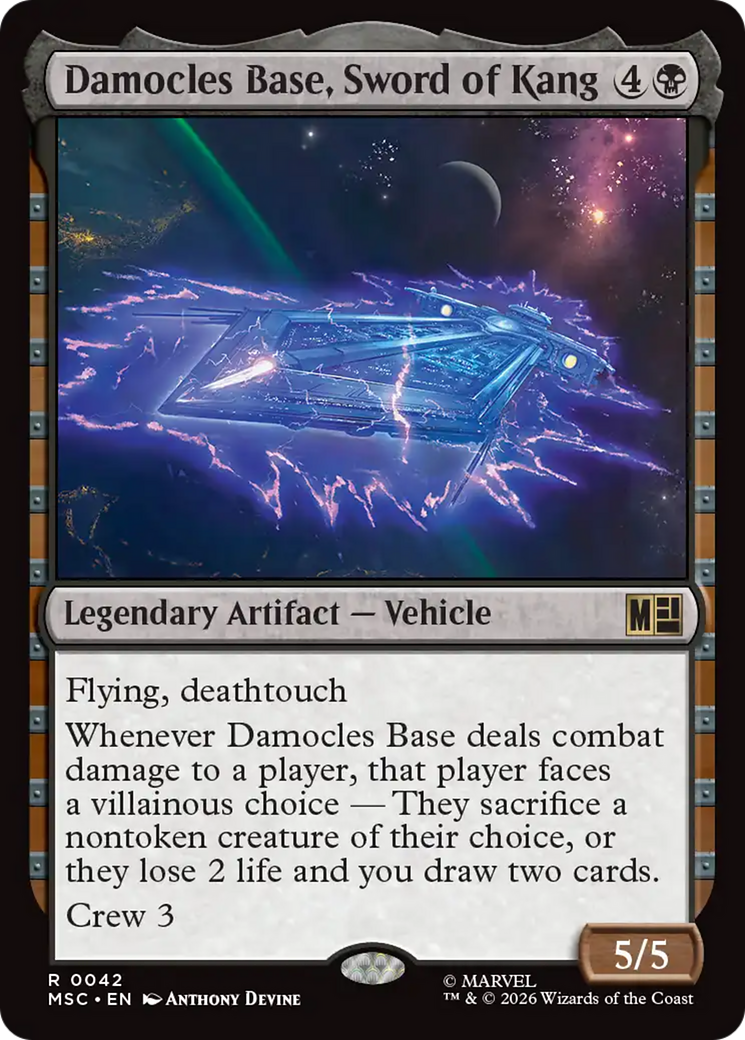 Damocles Base, Sword of Kang (Surge Foil) [Marvel Super Heroes Commander] | Cards and Coasters CA