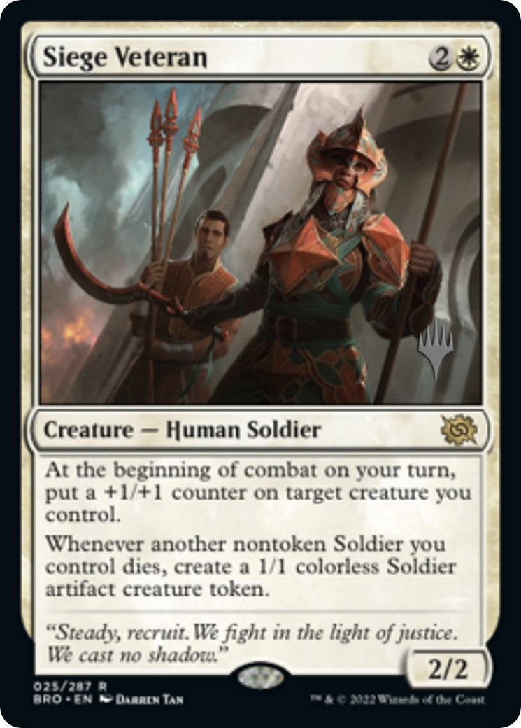 Siege Veteran (Promo Pack) [The Brothers' War Promos] | Cards and Coasters CA