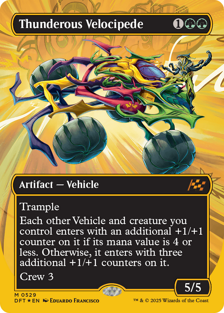 Thunderous Velocipede (Borderless) (First-Place Foil) [Aetherdrift] | Cards and Coasters CA