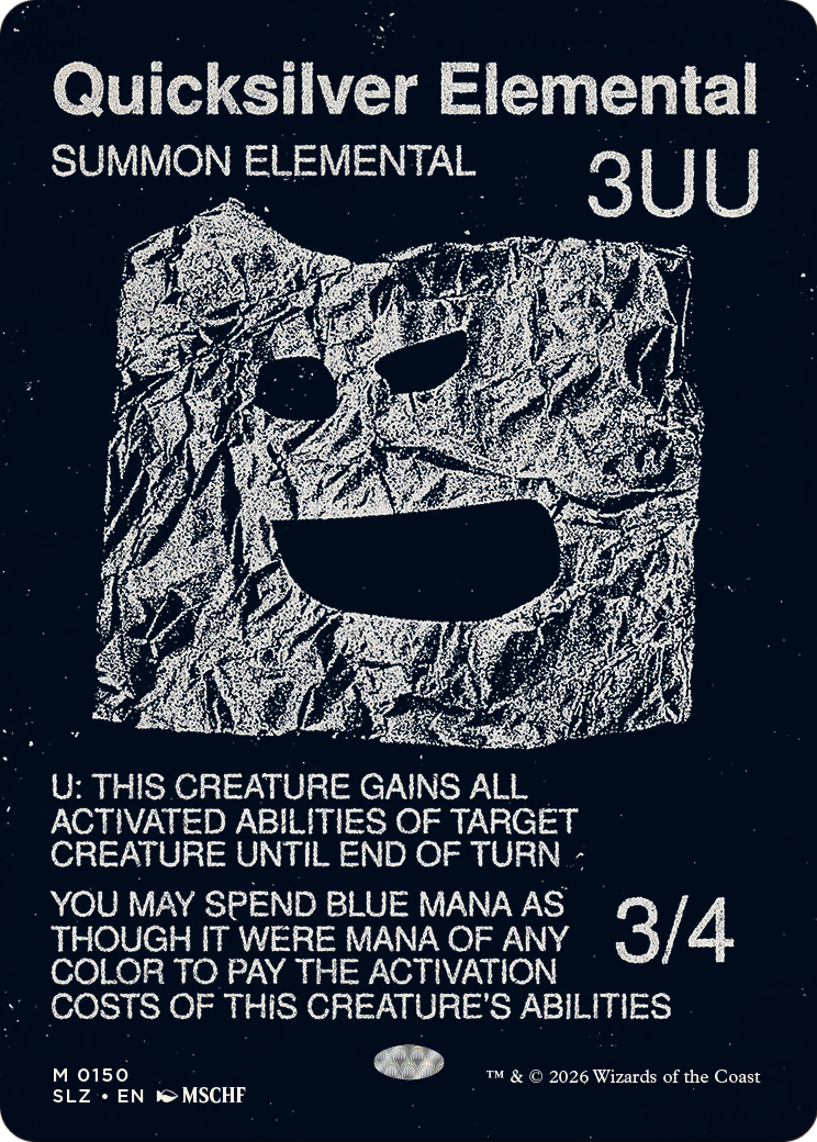 Quicksilver Elemental (0150) [Secret Lair x MSCHF: The Zeta Set] | Cards and Coasters CA