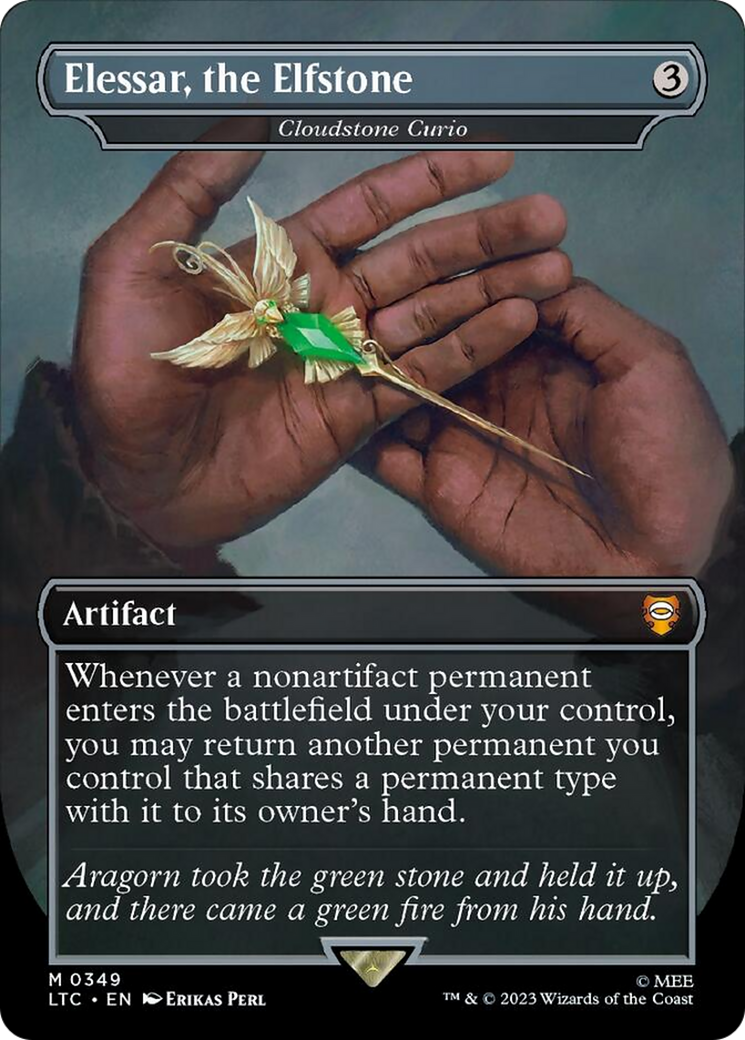 Cloudstone Curio - Elessar, the Elfstone (Borderless) [The Lord of the Rings: Tales of Middle-Earth Commander] | Cards and Coasters CA