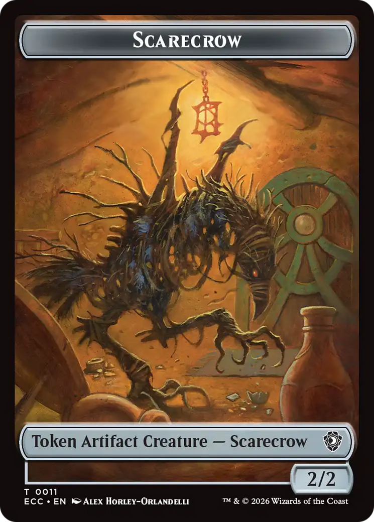 Saproling // Scarecrow Double-Sided Token [Lorwyn Eclipsed Tokens] | Cards and Coasters CA