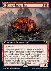 Smoldering Egg // Ashmouth Dragon (Extended Art) [Innistrad: Midnight Hunt] | Cards and Coasters CA
