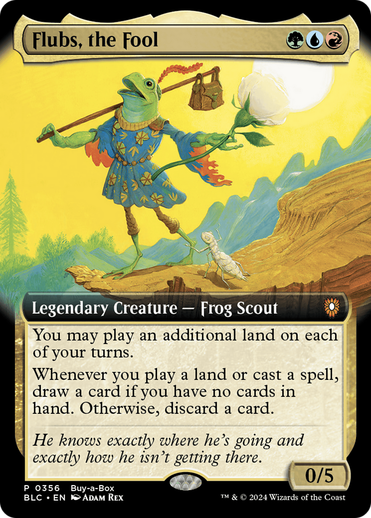 Flubs, the Fool (Buy-A-Box) (Extended Art) [Bloomburrow Promos] | Cards and Coasters CA