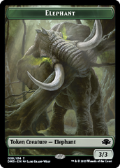 Elephant // Elemental Double-Sided Token [Dominaria Remastered Tokens] | Cards and Coasters CA