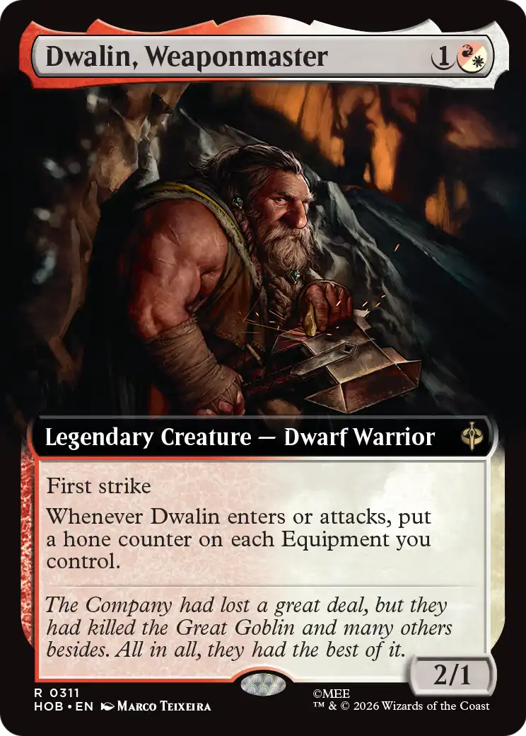 Dwalin, Weaponmaster (Extended Art) [The Hobbit] | Cards and Coasters CA