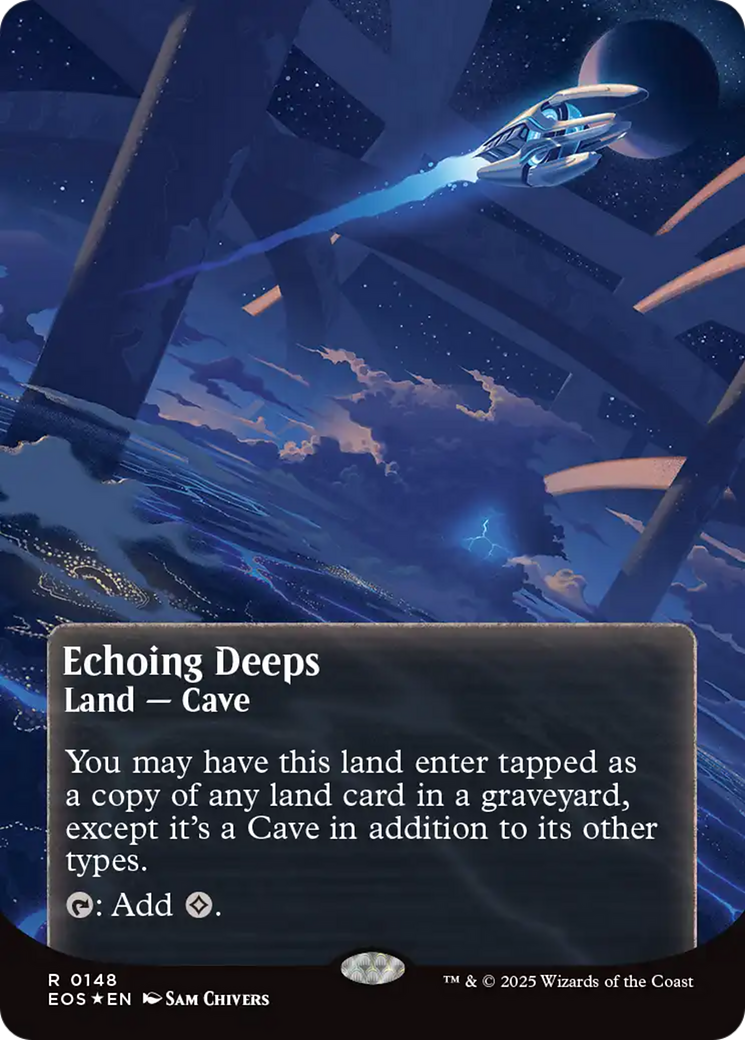 Echoing Deeps (0148) (Borderless) (Galaxy Foil) [Edge of Eternities: Stellar Sights] | Cards and Coasters CA