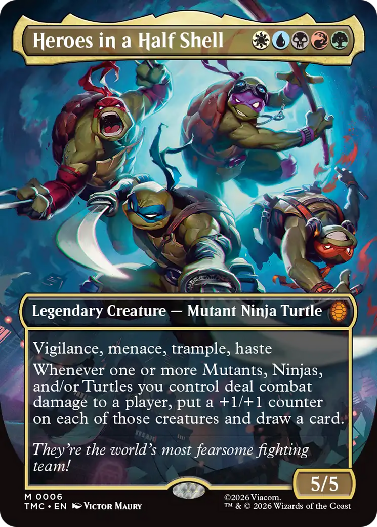 Heroes in a Half Shell (Borderless) [Teenage Mutant Ninja Turtles Commander] | Cards and Coasters CA