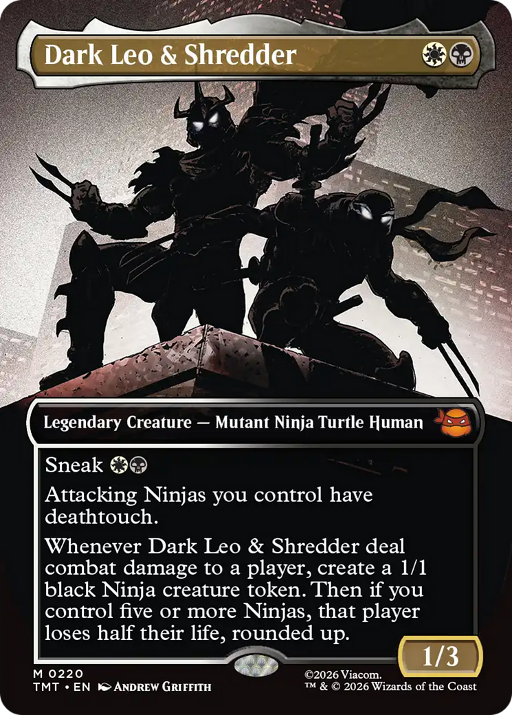 Dark Leo & Shredder (Borderless) [Teenage Mutant Ninja Turtles] | Cards and Coasters CA