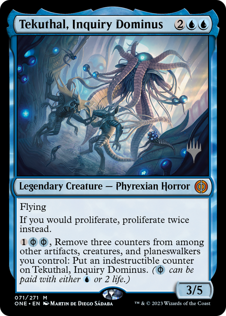 Tekuthal, Inquiry Dominus (Promo Pack) [Phyrexia: All Will Be One Promos] | Cards and Coasters CA