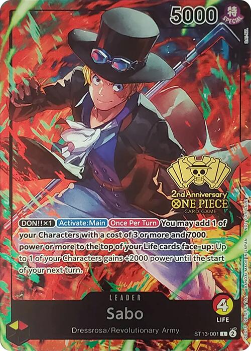 Sabo (2nd Anniversary Tournament) [One Piece Promotion Cards] | Cards and Coasters CA