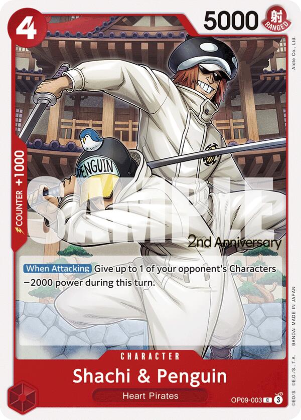 Shachi & Penguin [Emperors in the New World: 2nd Anniversary Tournament Cards] | Cards and Coasters CA