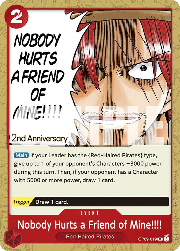 Nobody Hurts a Friend of Mine!!!! [Emperors in the New World: 2nd Anniversary Tournament Cards] | Cards and Coasters CA