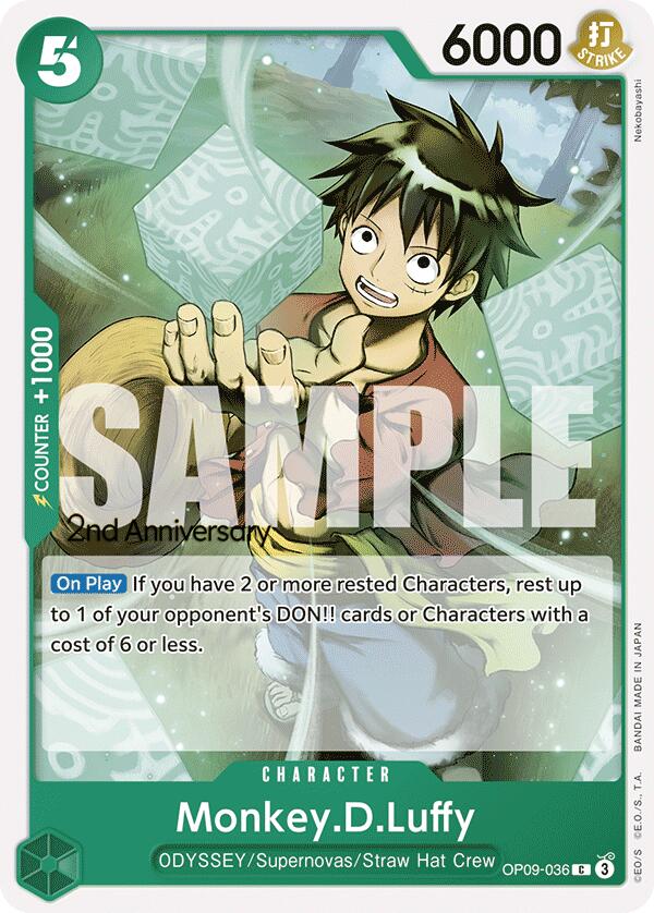 Monkey.D.Luffy [Emperors in the New World: 2nd Anniversary Tournament Cards] | Cards and Coasters CA