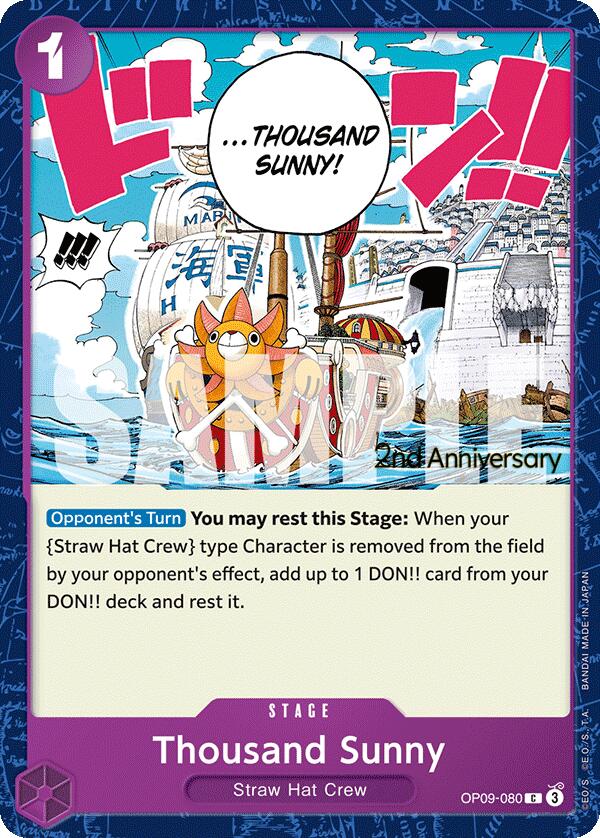 Thousand Sunny [Emperors in the New World: 2nd Anniversary Tournament Cards] | Cards and Coasters CA