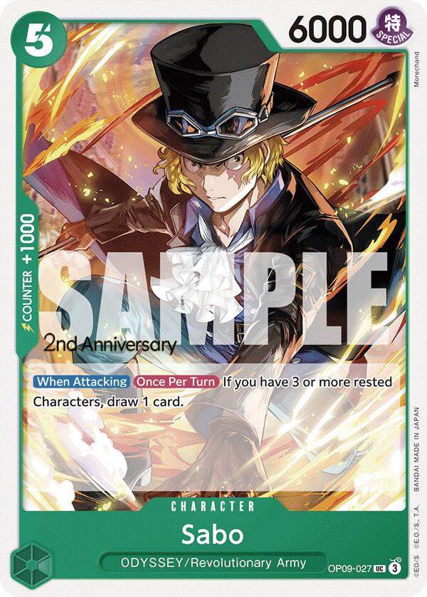 Sabo [Emperors in the New World: 2nd Anniversary Tournament Cards] | Cards and Coasters CA