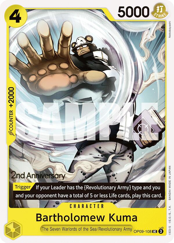 Bartholomew Kuma [Emperors in the New World: 2nd Anniversary Tournament Cards] | Cards and Coasters CA