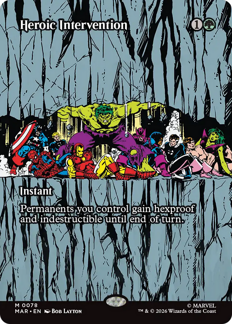 Heroic Intervention (0078) (Borderless) [Marvel Universe: Eternal-Legal] | Cards and Coasters CA