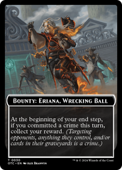 Bounty: Eriana, Wrecking Ball // Bounty Rules Double-Sided Token [Outlaws of Thunder Junction Commander Tokens] | Cards and Coasters CA