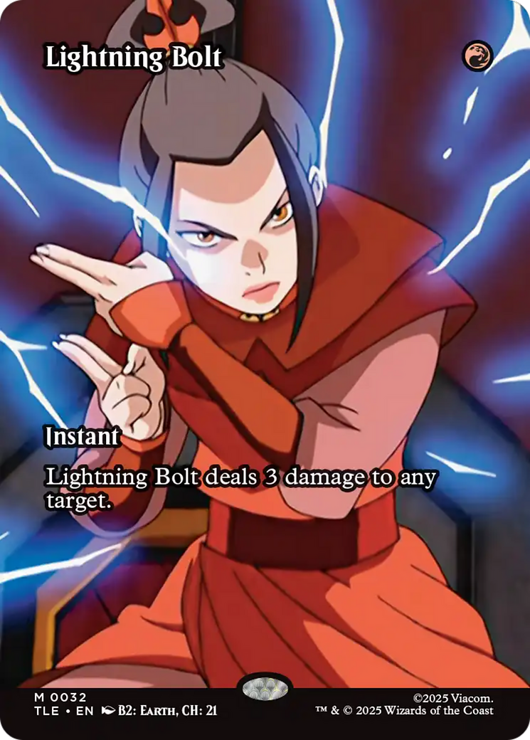 Lightning Bolt (Borderless) [Avatar: The Last Airbender: Eternal-Legal] | Cards and Coasters CA