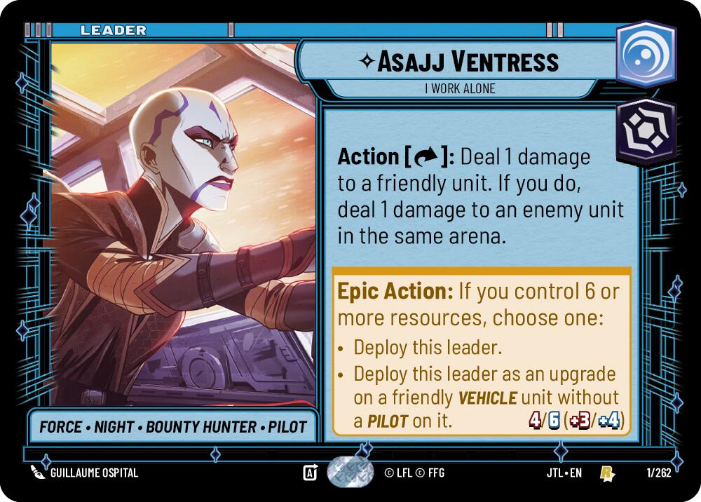 Asajj Ventress - I Work Alone (001/262) (001/257) [Jump to Lightspeed] | Cards and Coasters CA