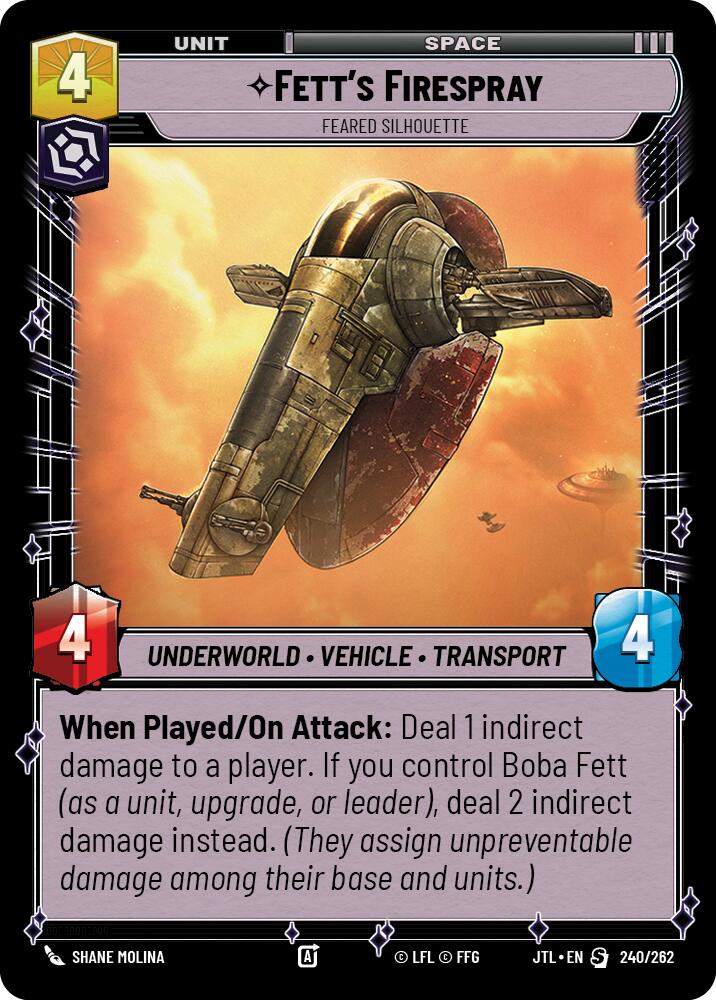 Fett's Firespray - Feared Silhouette (240/262) (240/257) [Jump to Lightspeed] | Cards and Coasters CA