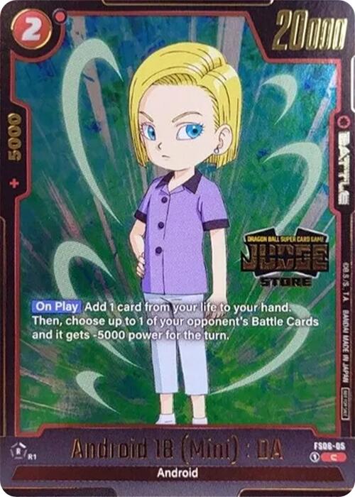 Android 18 (Mini) : DA (Judge Pack (Store Judge) 03) [Fusion World Tournament Cards] | Cards and Coasters CA