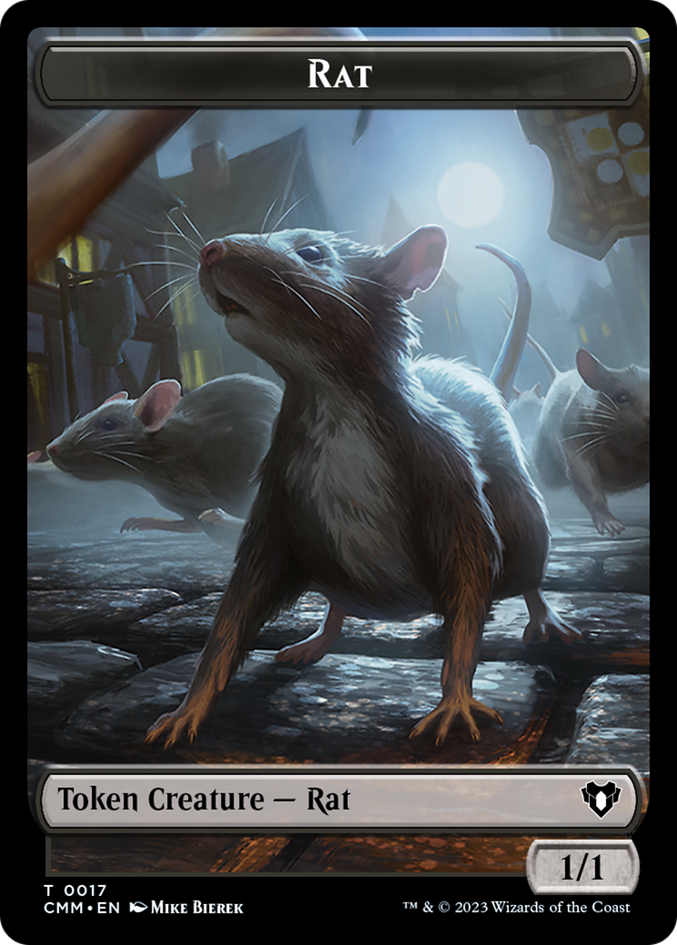 Rat Token [Commander Masters Tokens] | Cards and Coasters CA