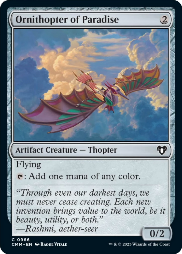 Ornithopter of Paradise [Commander Masters] | Cards and Coasters CA