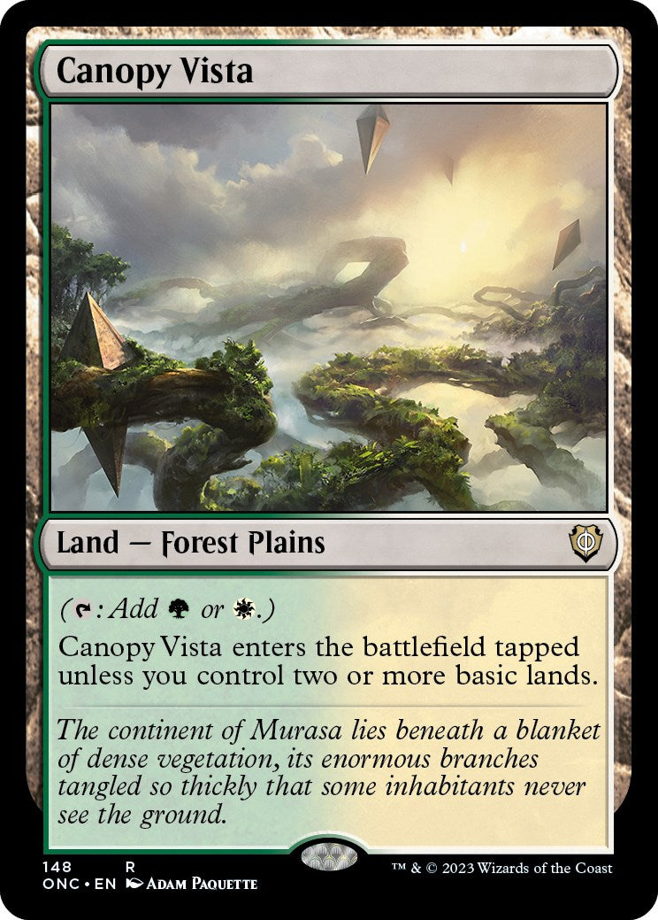 Canopy Vista [Phyrexia: All Will Be One Commander] | Cards and Coasters CA