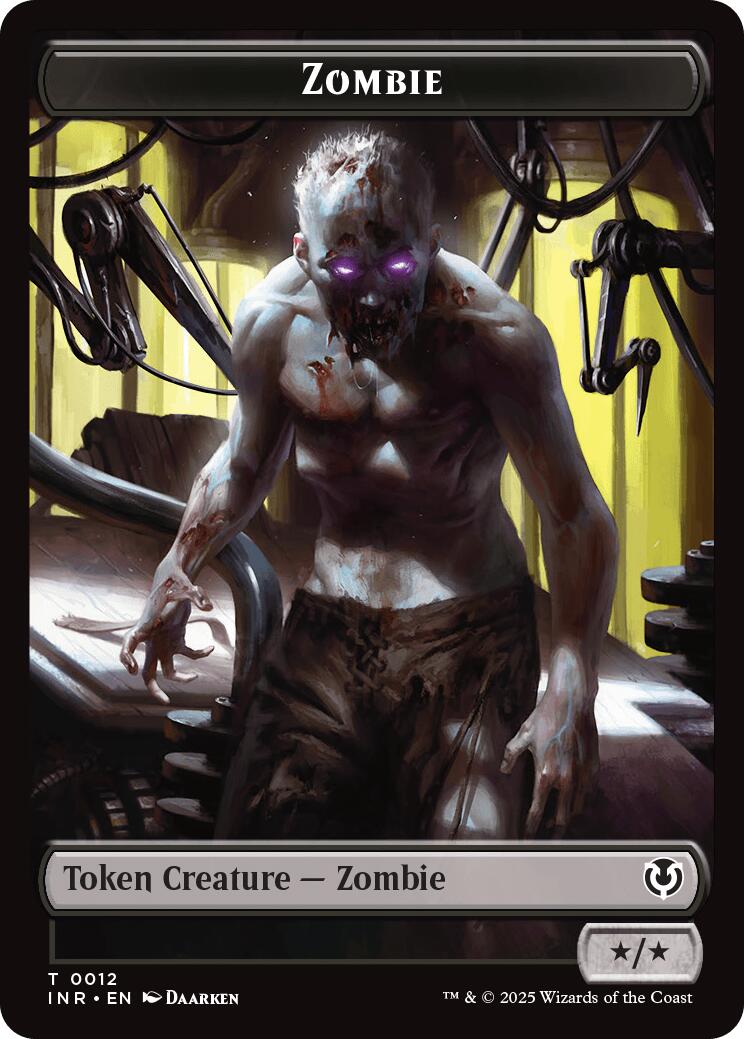 Zombie (0011) // Zombie (0012) Double-Sided Token [Innistrad Remastered Tokens] | Cards and Coasters CA