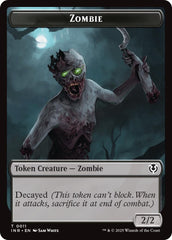 Zombie (0011) // Zombie (0012) Double-Sided Token [Innistrad Remastered Tokens] | Cards and Coasters CA