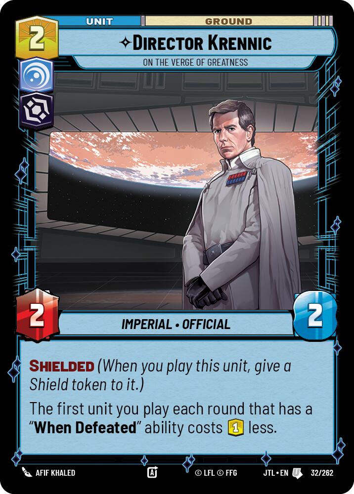 Director Krennic - On the Verge of Greatness (32/262) (32/262) [Jump to Lightspeed] | Cards and Coasters CA