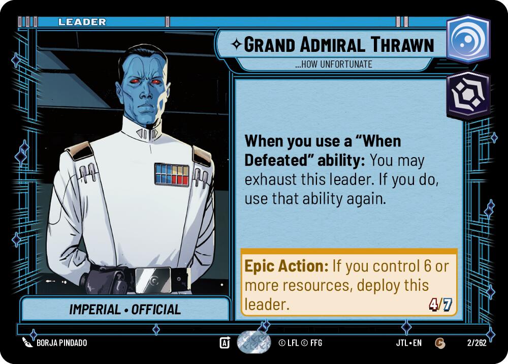 Grand Admiral Thrawn - ...How Unfortunate (2/262) [Jump to Lightspeed] | Cards and Coasters CA