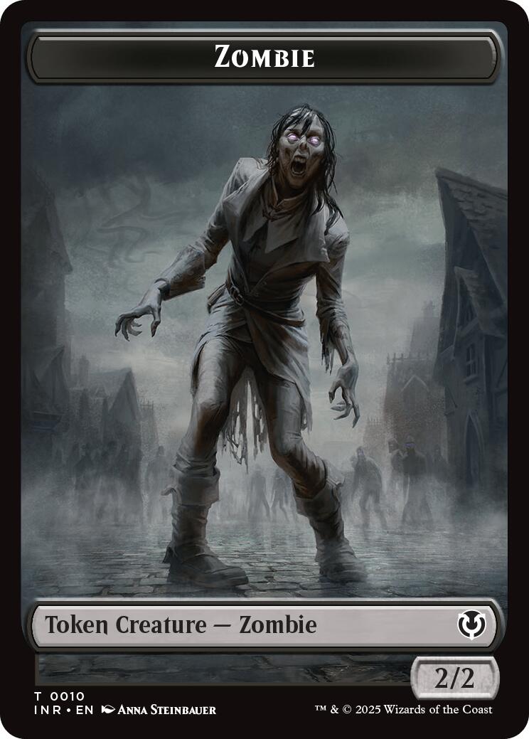 Zombie (0010) // Blood Double-Sided Token [Innistrad Remastered Tokens] | Cards and Coasters CA