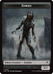 Zombie (0010) // Blood Double-Sided Token [Innistrad Remastered Tokens] | Cards and Coasters CA