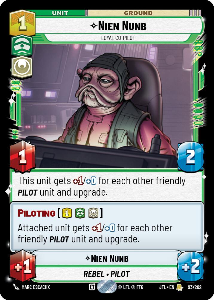 Nien Nunb - Loyal Co-Pilot (093/262) (093/257) [Jump to Lightspeed] | Cards and Coasters CA