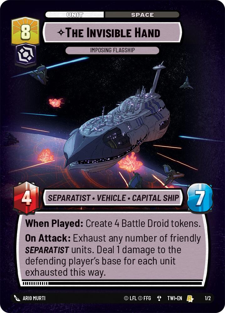 The Invisible Hand - Imposing Flagship (1/2) (Store Showdown) (1/2) [Twilight of the Republic Promos] | Cards and Coasters CA