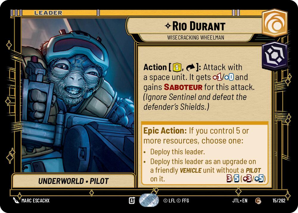 Rio Durant - Wisecrack Wheelman (015/262) (015/257) [Jump to Lightspeed] | Cards and Coasters CA