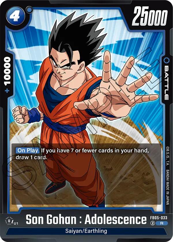 Son Gohan : Adolescence (FB05-033) [New Adventure] | Cards and Coasters CA