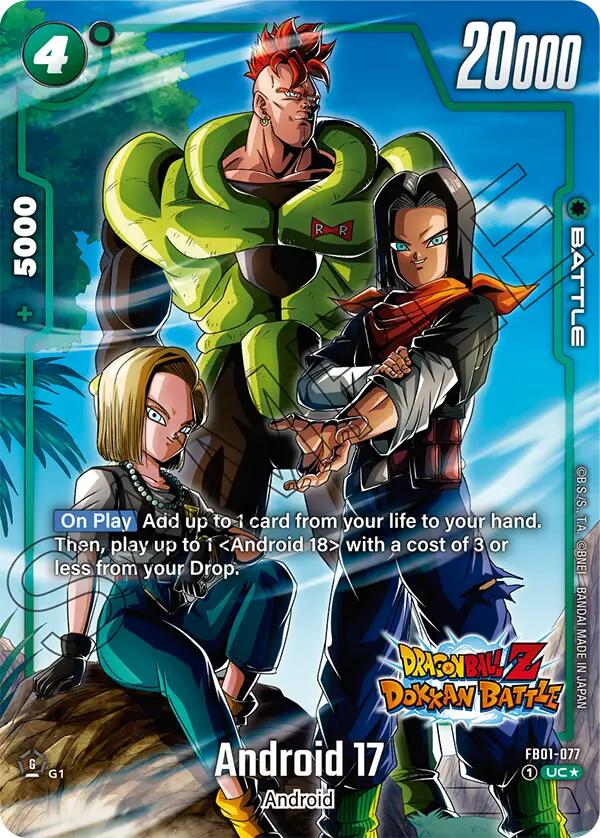 Android 17 (FB01-077) (Dragon Ball Z Dokkan Battle Alternate Art) [Awakened Pulse] | Cards and Coasters CA