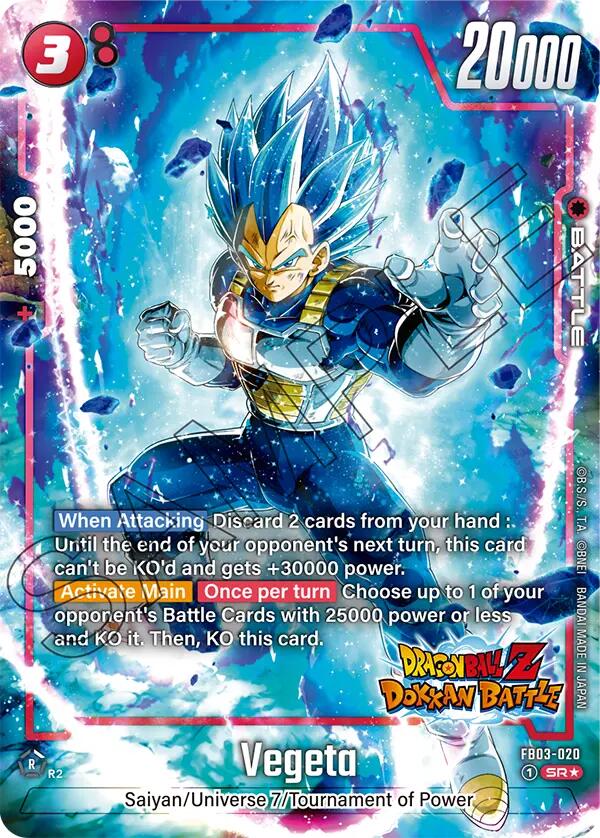Vegeta (FB03-020) (Dragon Ball Z Dokkan Battle Alternate Art) [Raging Roar] | Cards and Coasters CA