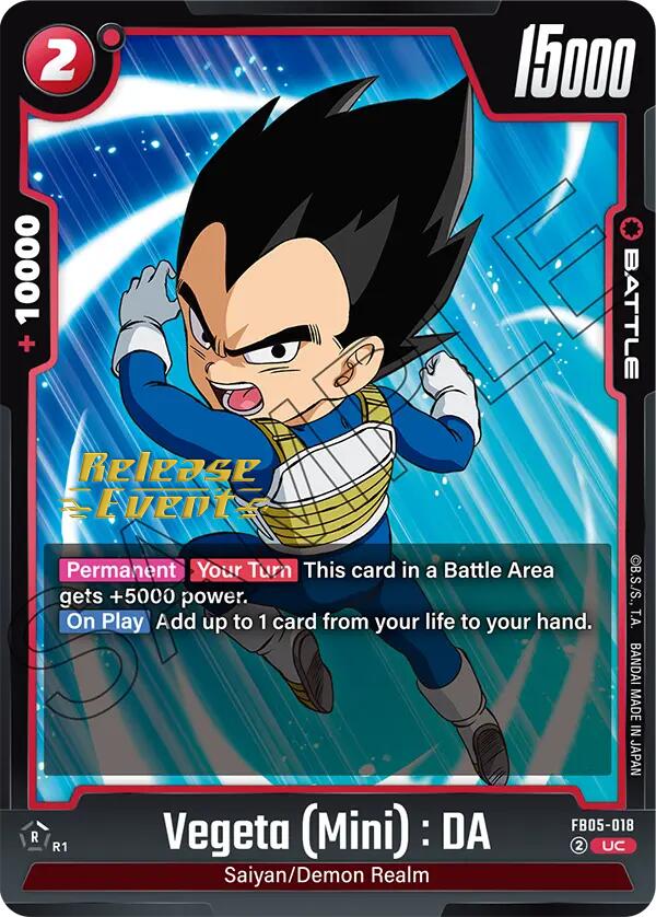 Vegeta (Mini) : DA [New Adventure Release Event Cards] | Cards and Coasters CA