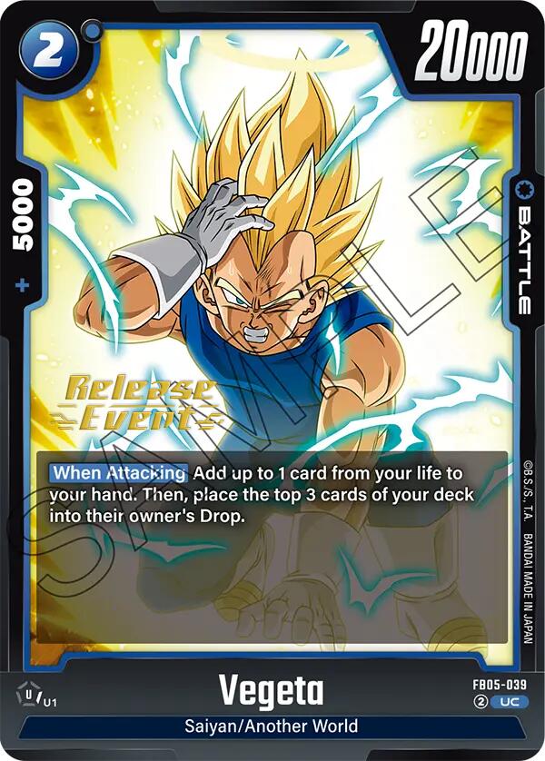 Vegeta (FB05-039) [New Adventure Release Event Cards] | Cards and Coasters CA